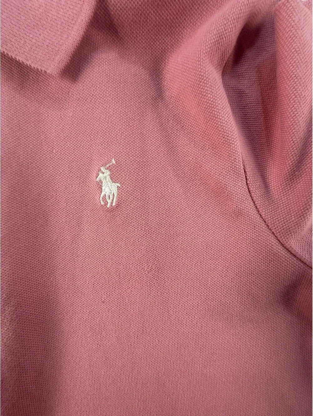 NWT Polo Ralph Lauren Girls Polo Dress Pink Drop Waist Ruffle Hem L 12-14 Cotton